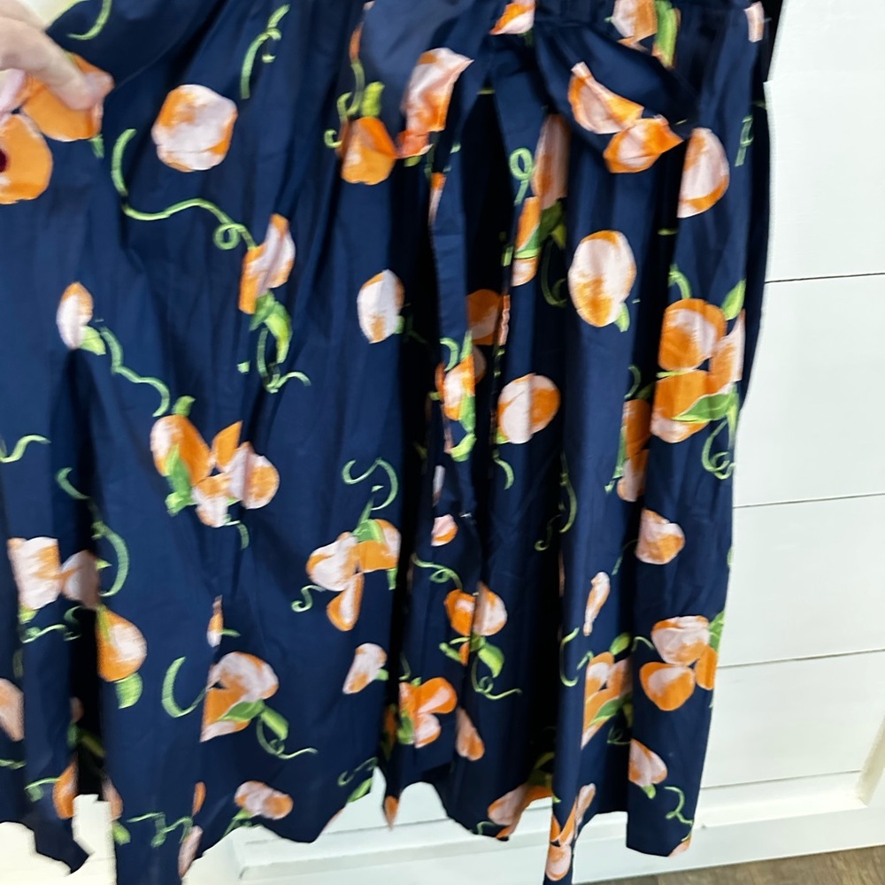 NWT MODCLOTH ERA 2 Sweet Peaches A-Line sleeveless blue midi length woman dress - Picture 7 of 15